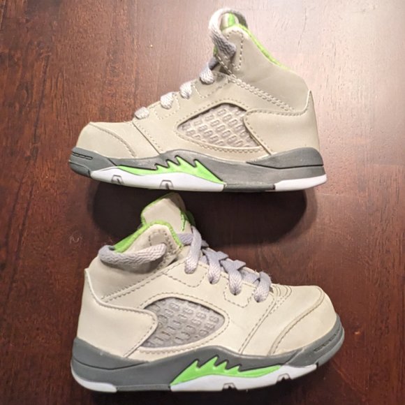 Air Jordan Retro 5 Green Bean - Size Toddler 5C - Picture 7 of 14